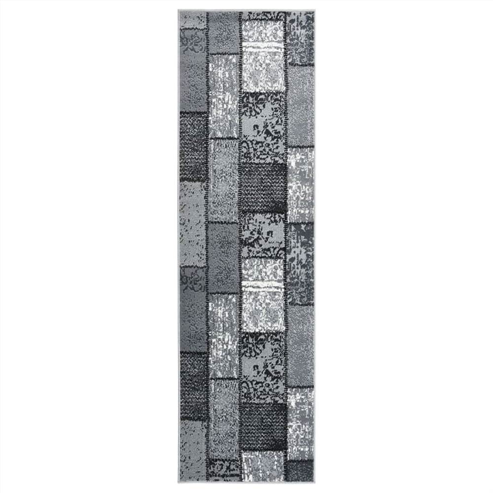 

Runner Rug BCF Grey with Block Pattern 100x400 cm