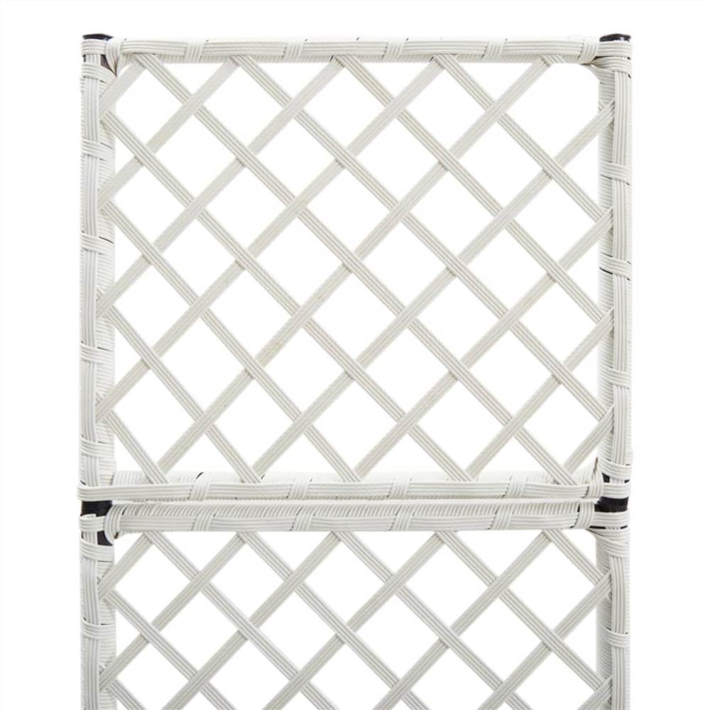 Trellis Raised Bed with 1 Pot 30x30x107 cm Poly Rattan White