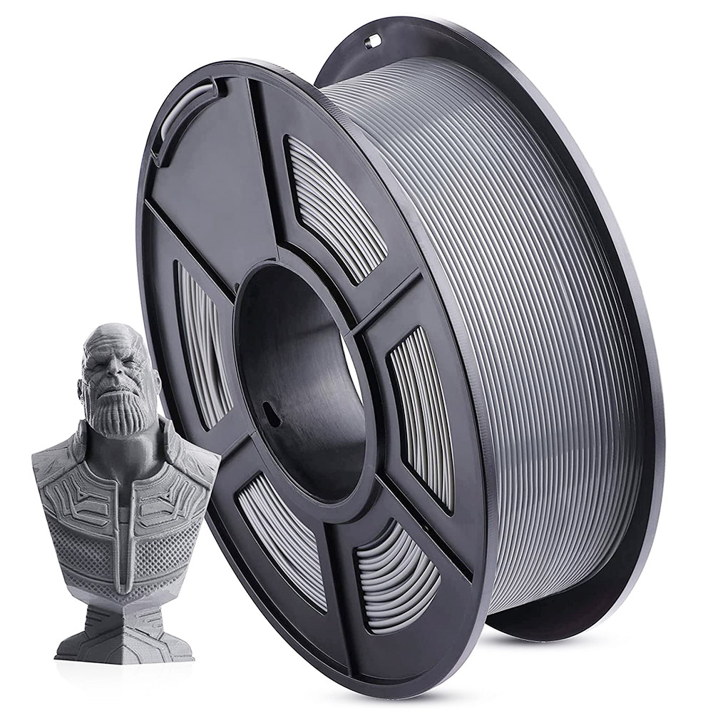 CTC 1.75mm PLA Premium Filament Spool for 3D Printer, No Blistering - Gray