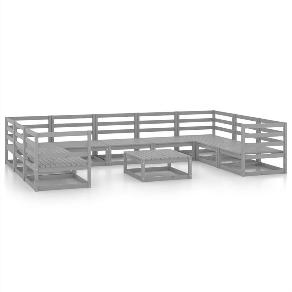 

10 Piece Garden Lounge Set Solid Pinewood （805662+805702+2x805707)