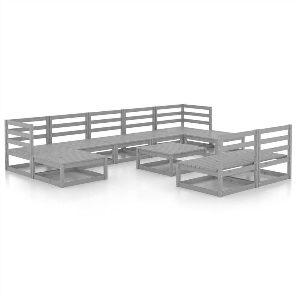 

10 Piece Garden Lounge Set Solid Pinewood