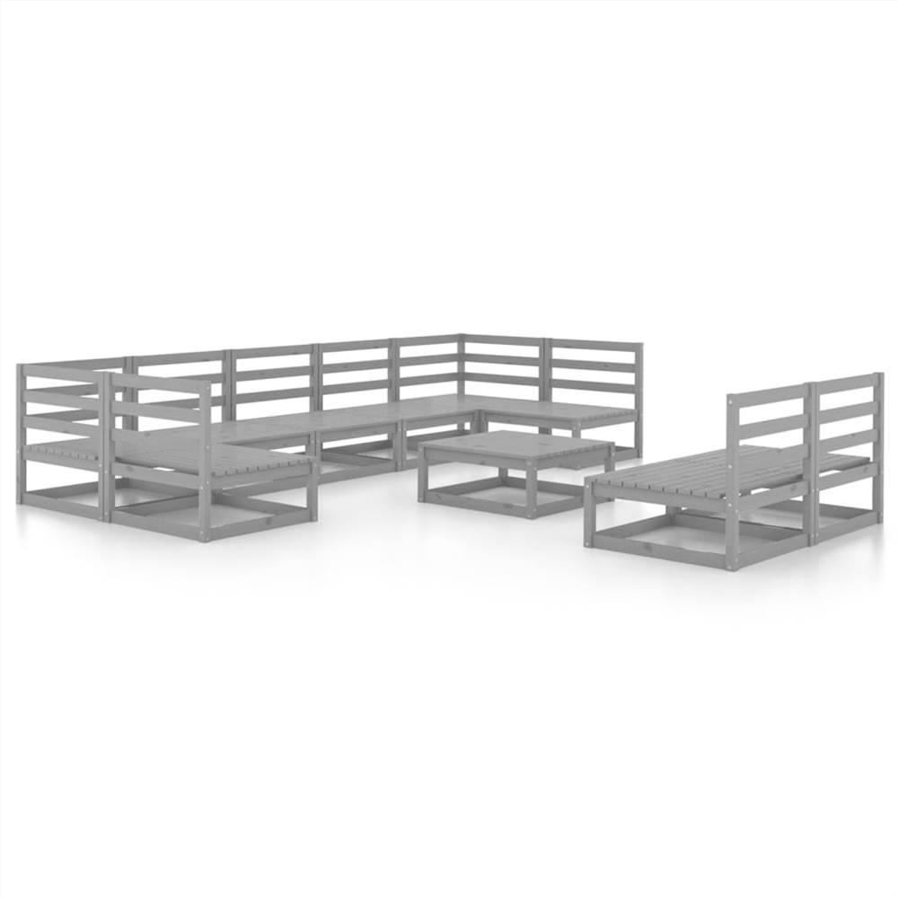 

10 Piece Garden Lounge Set Solid Pinewood