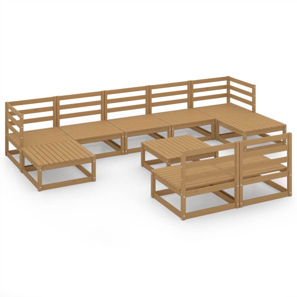 

10 Piece Garden Lounge Set Solid Pinewood