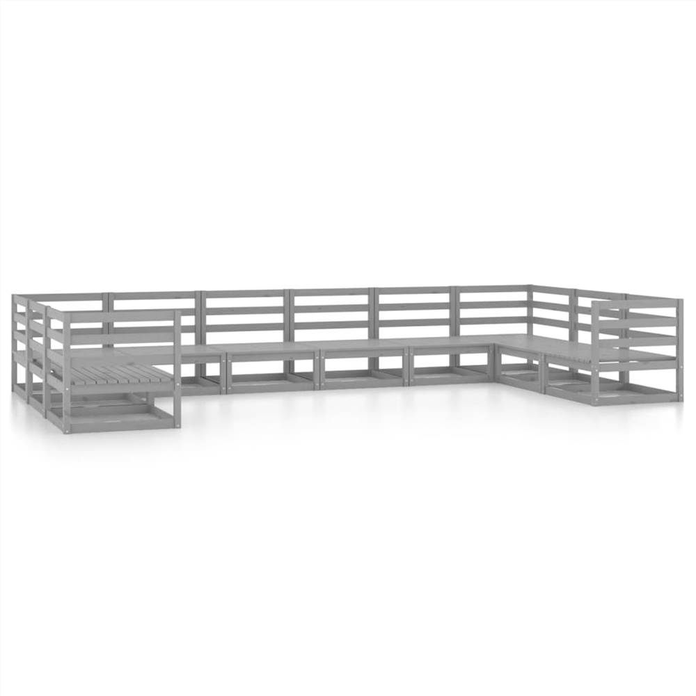 

10 Piece Garden Lounge Set Solid Pinewood