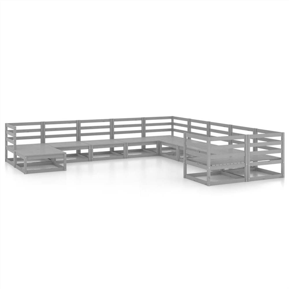

11 Piece Garden Lounge Set Solid Pinewood