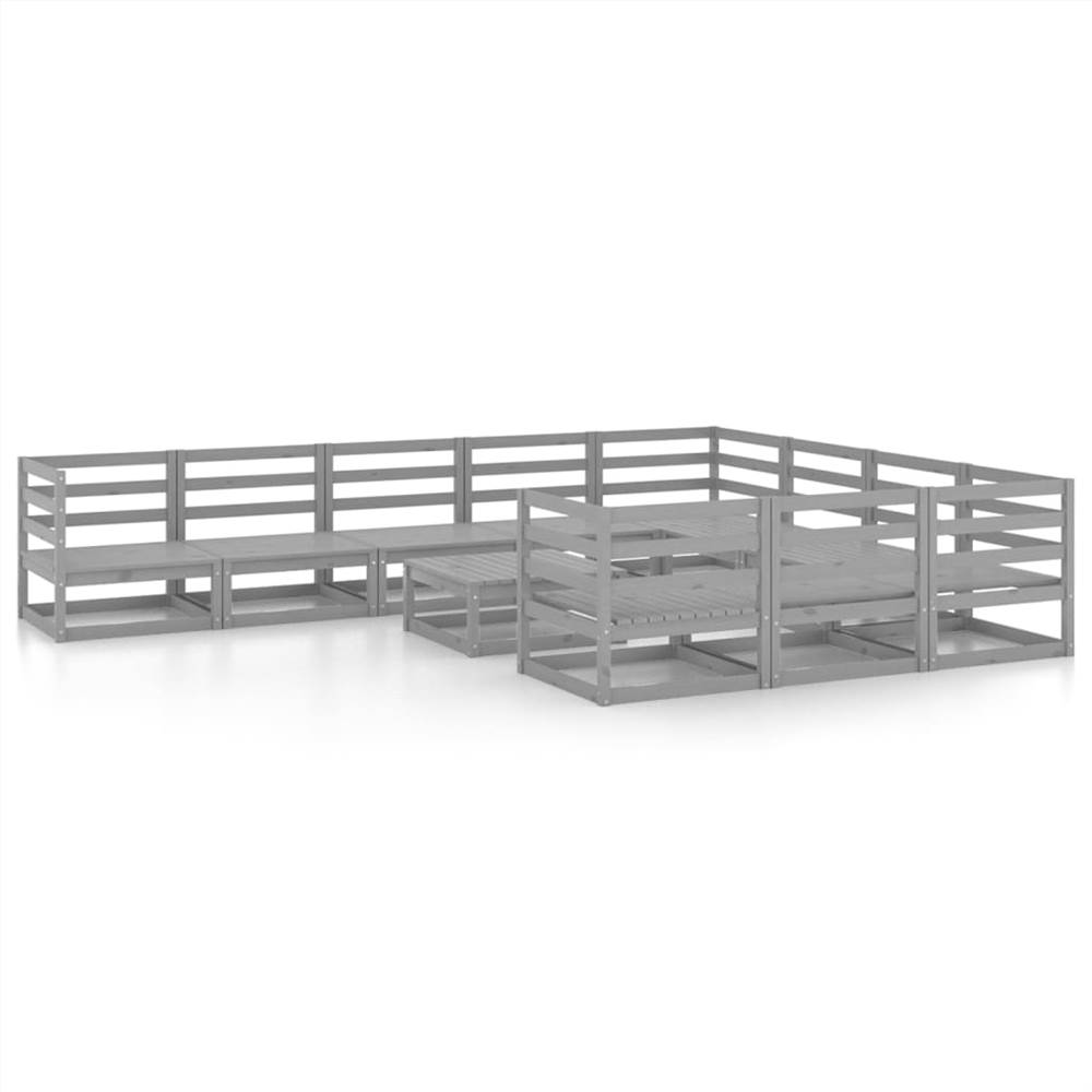 

11 Piece Garden Lounge Set Solid Pinewood