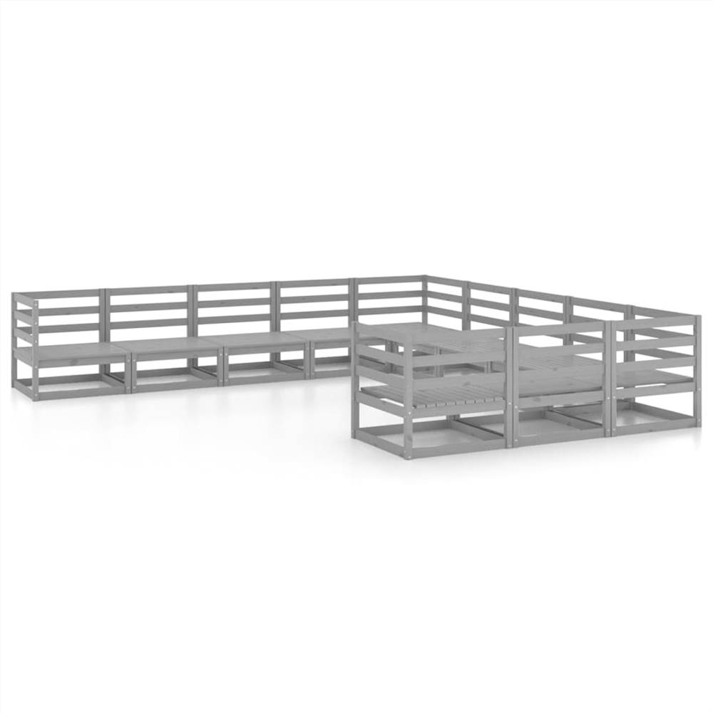 

11 Piece Garden Lounge Set Solid Pinewood