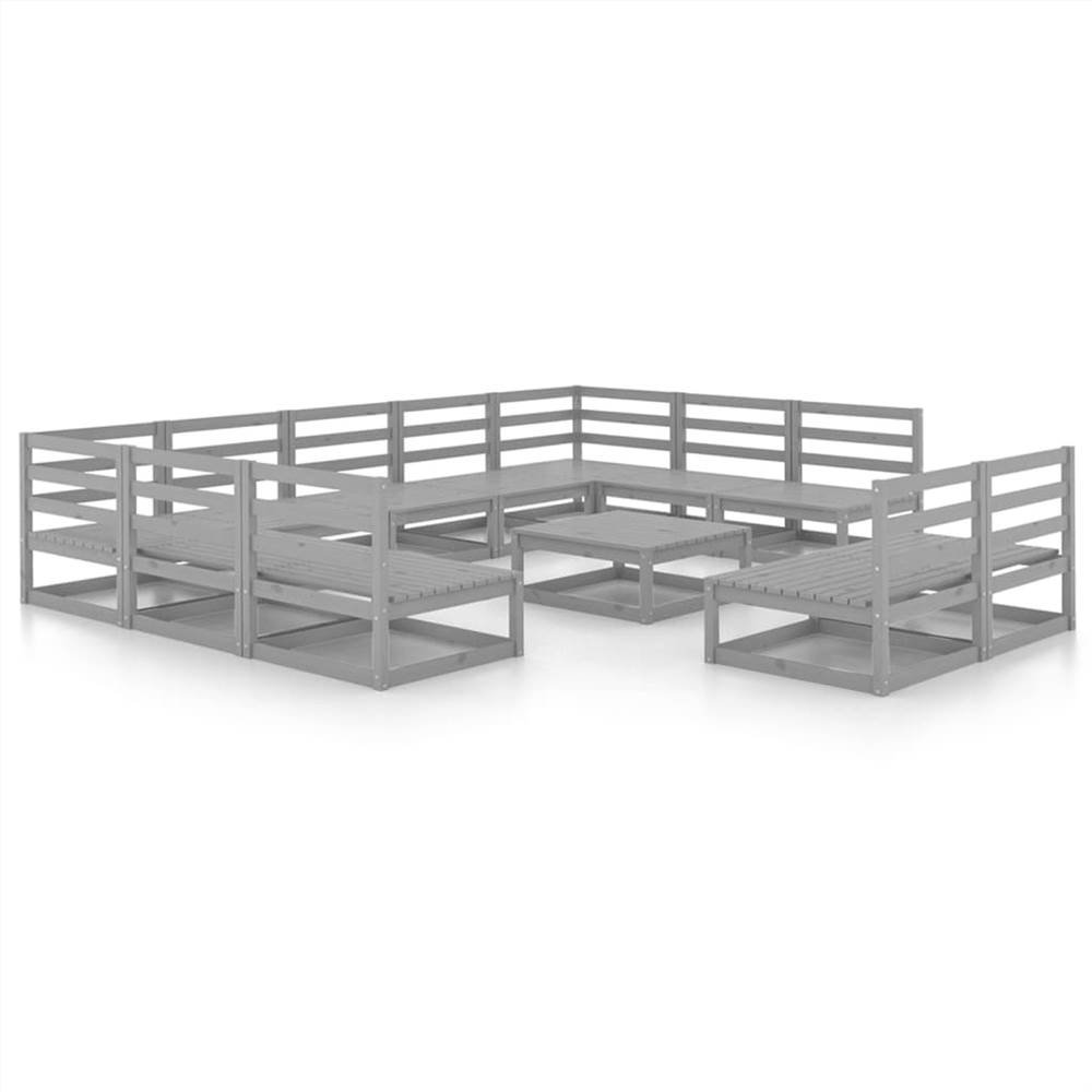 

12 Piece Garden Lounge Set Solid Pinewood