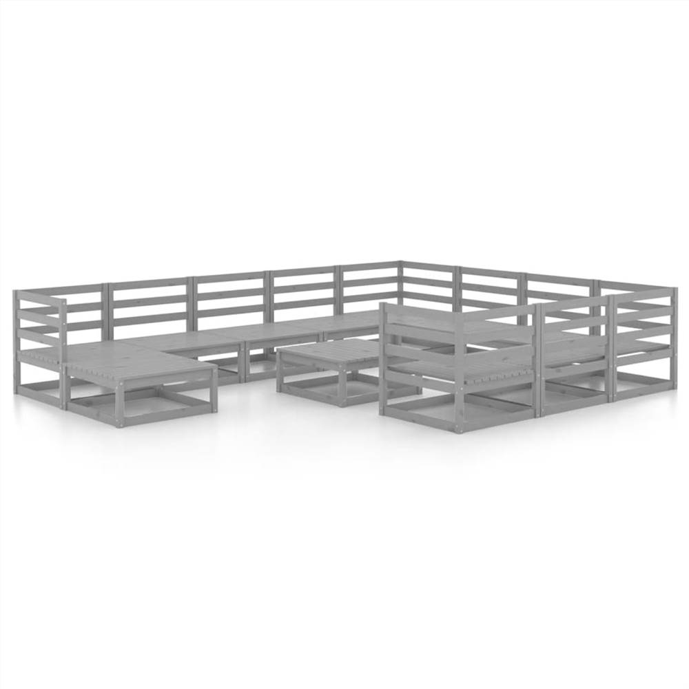 

12 Piece Garden Lounge Set Solid Pinewood