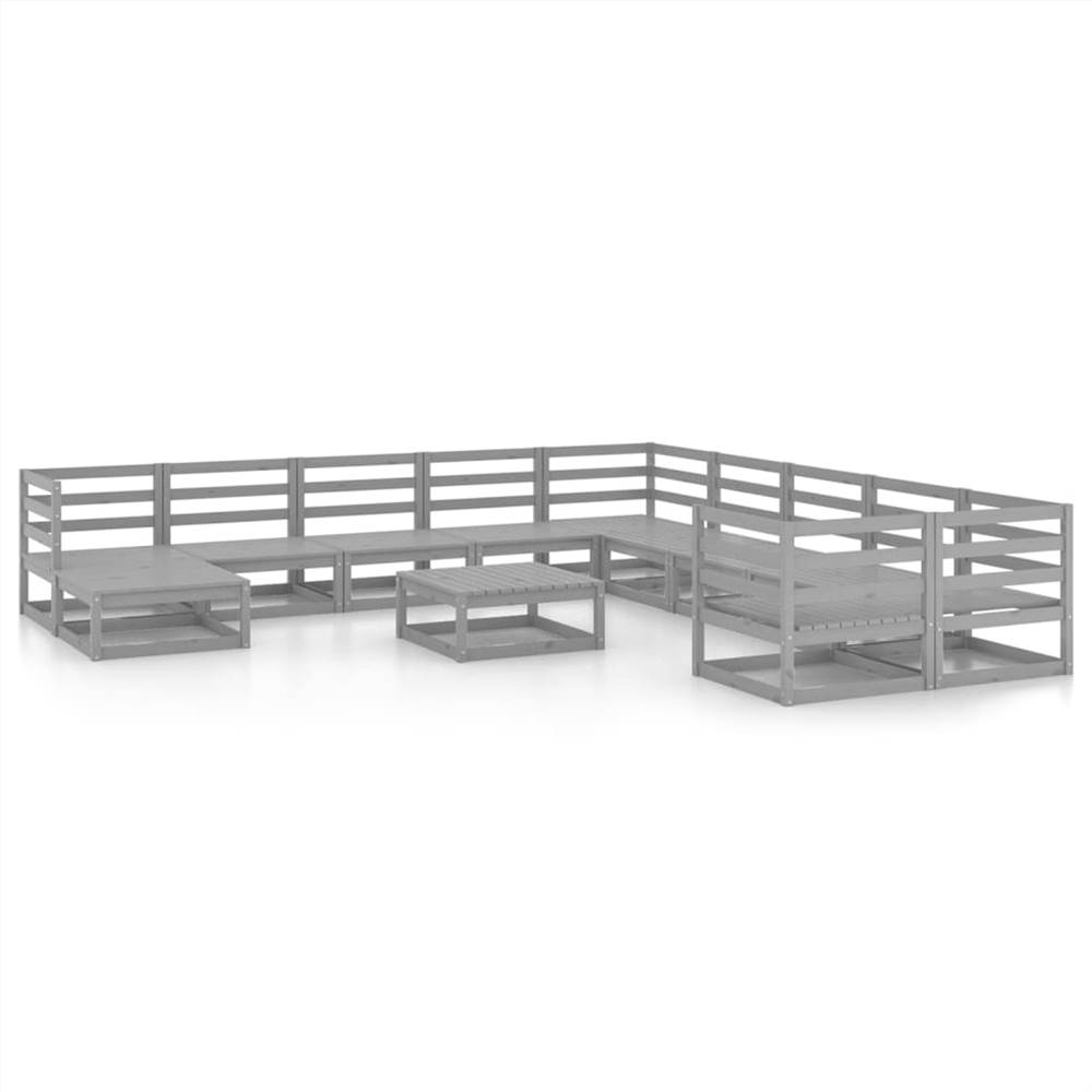 

12 Piece Garden Lounge Set Solid Pinewood