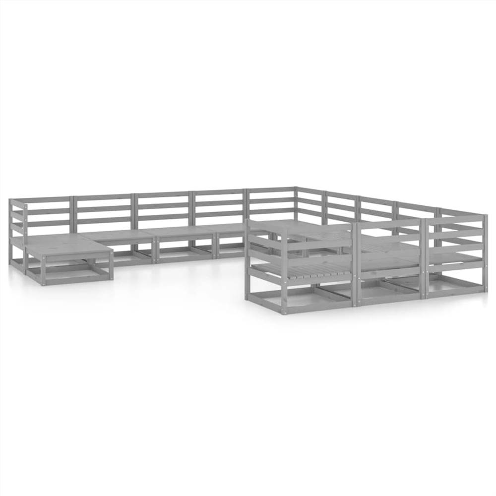 

12 Piece Garden Lounge Set Solid Pinewood