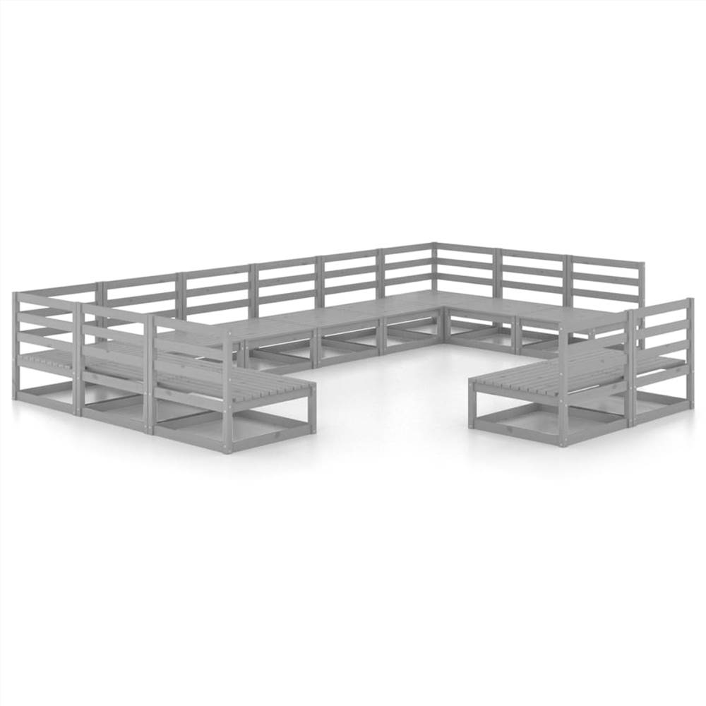 

12 Piece Garden Lounge Set Solid Pinewood