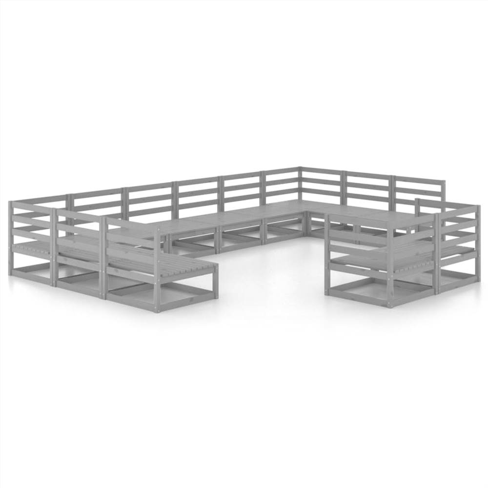 

12 Piece Garden Lounge Set Solid Pinewood