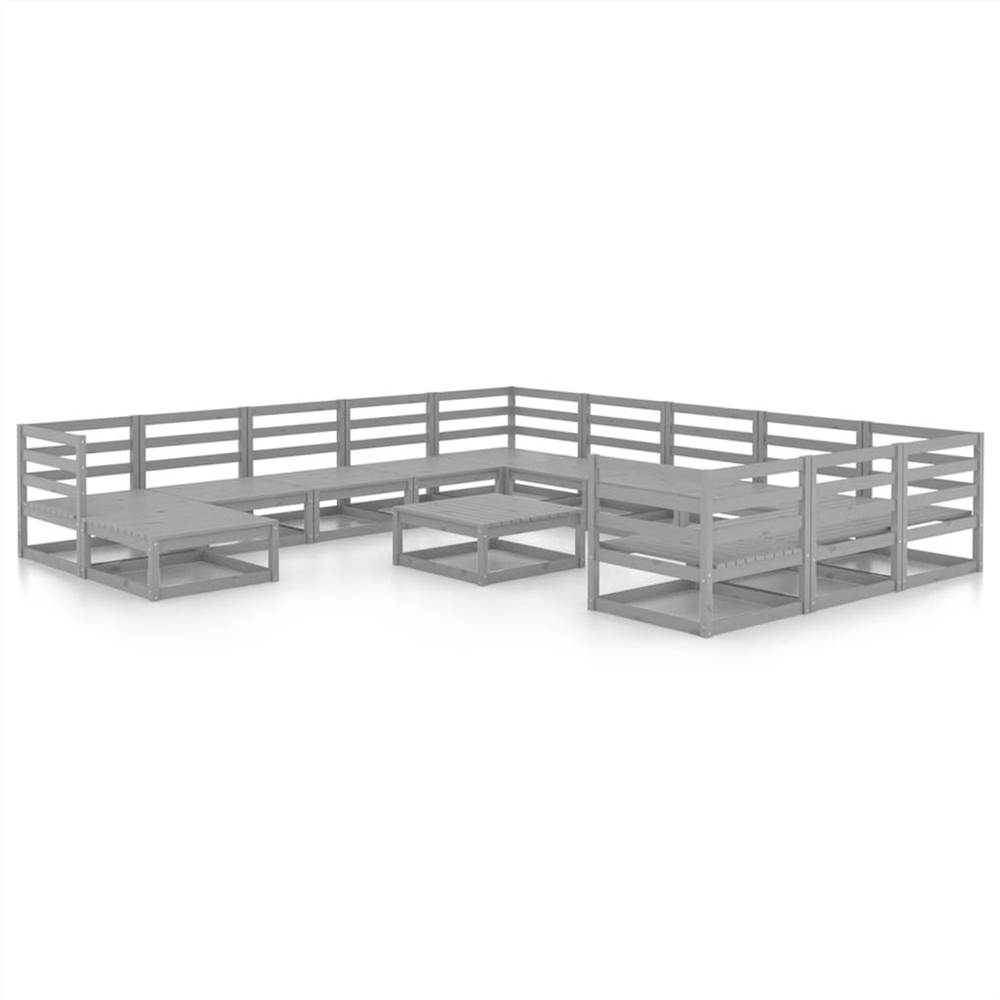 

13 Piece Garden Lounge Set Solid Pinewood