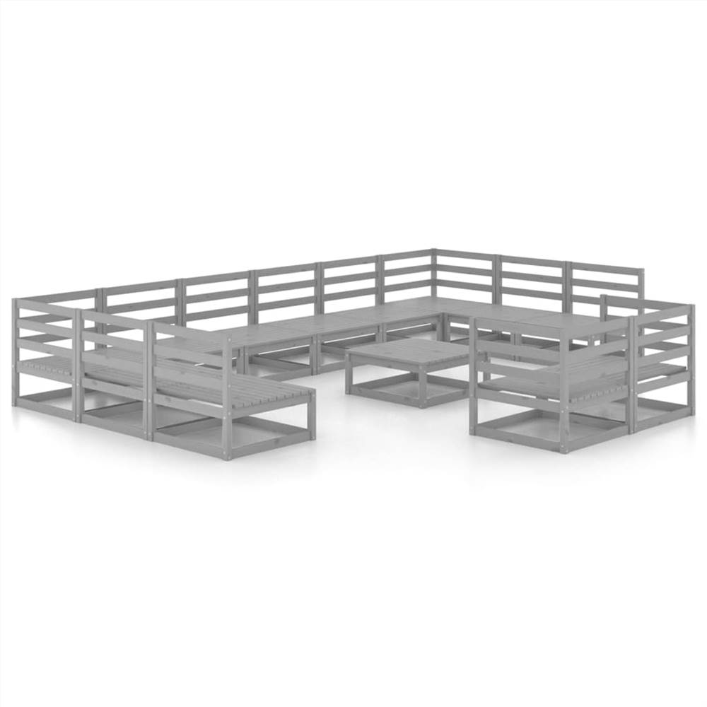 

13 Piece Garden Lounge Set Solid Pinewood
