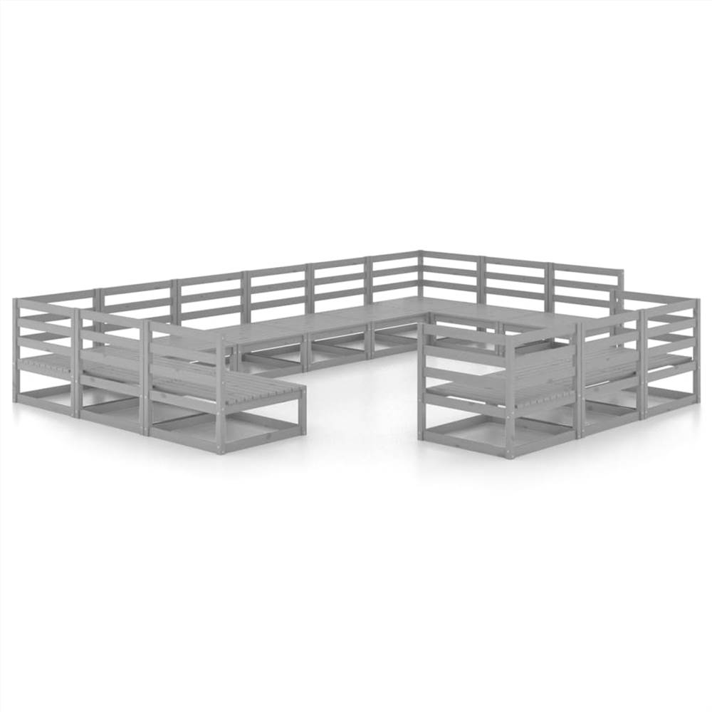 

13 Piece Garden Lounge Set Solid Pinewood