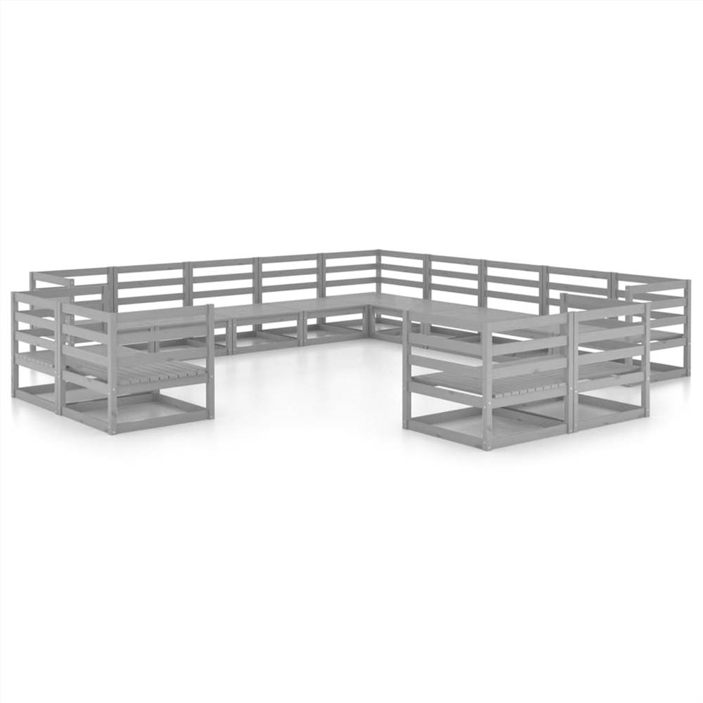 

13 Piece Garden Lounge Set Solid Pinewood