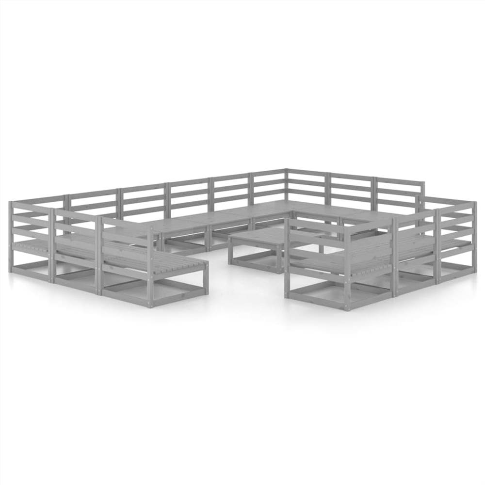 

14 Piece Garden Lounge Set Solid Pinewood