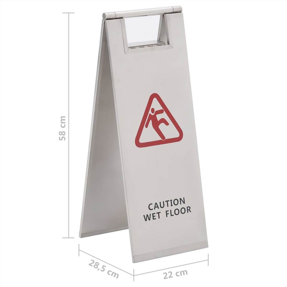 149575  Folding Wet Floor Sign Stainless Steel