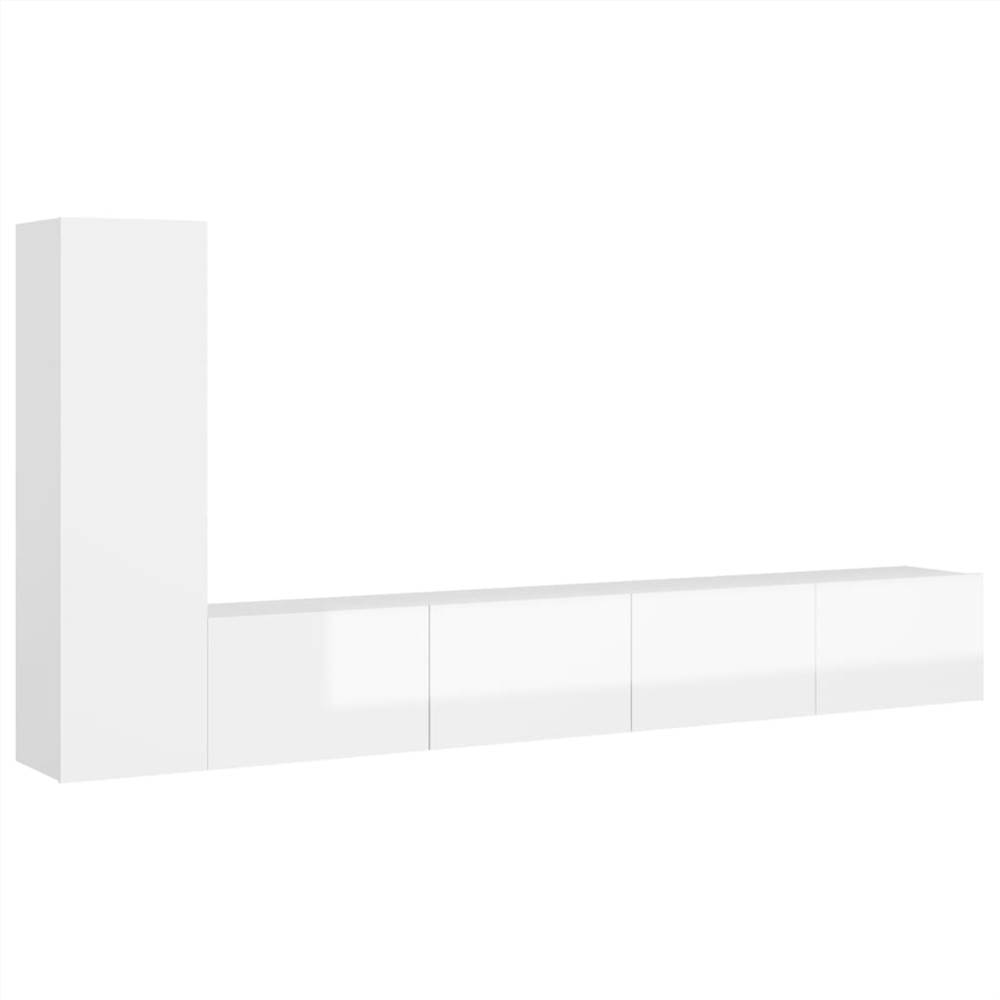 3 Piece TV Cabinet Set High Gloss White Chipboard 13 3 Piece TV Cabinet Set High Gloss White Chipboard