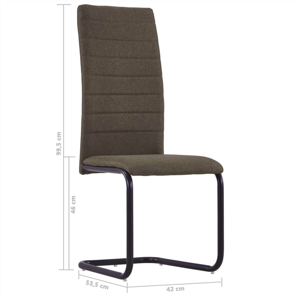 3054729  Cantilever Dining Chairs 6 pcs Brown Fabric (282028+282029) (UK/FI/IE/NO only)