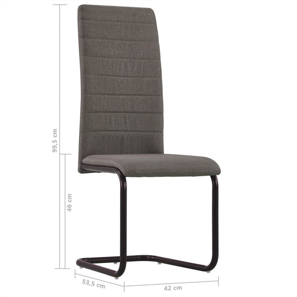 3054735  Cantilever Dining Chairs 6 pcs Taupe Fabric (282040+282041) (UK/FI/IE/NO only)