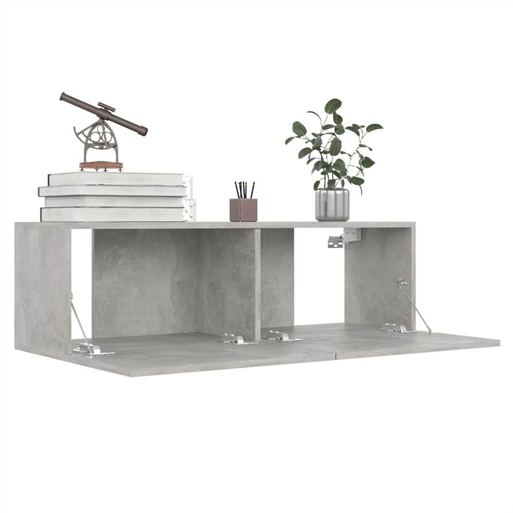 4 Piece TV Cabinet Set Concrete Grey Chipboard