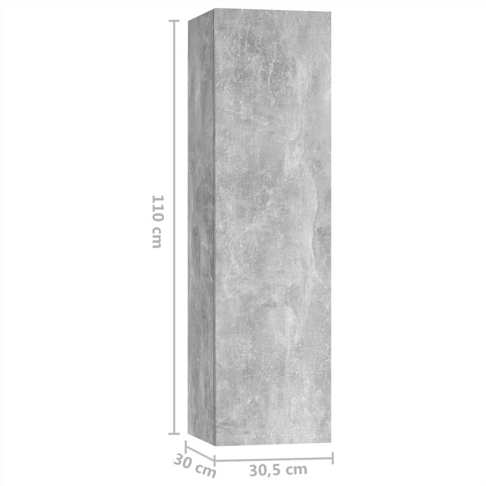 4 Piece TV Cabinet Set Concrete Grey Chipboard