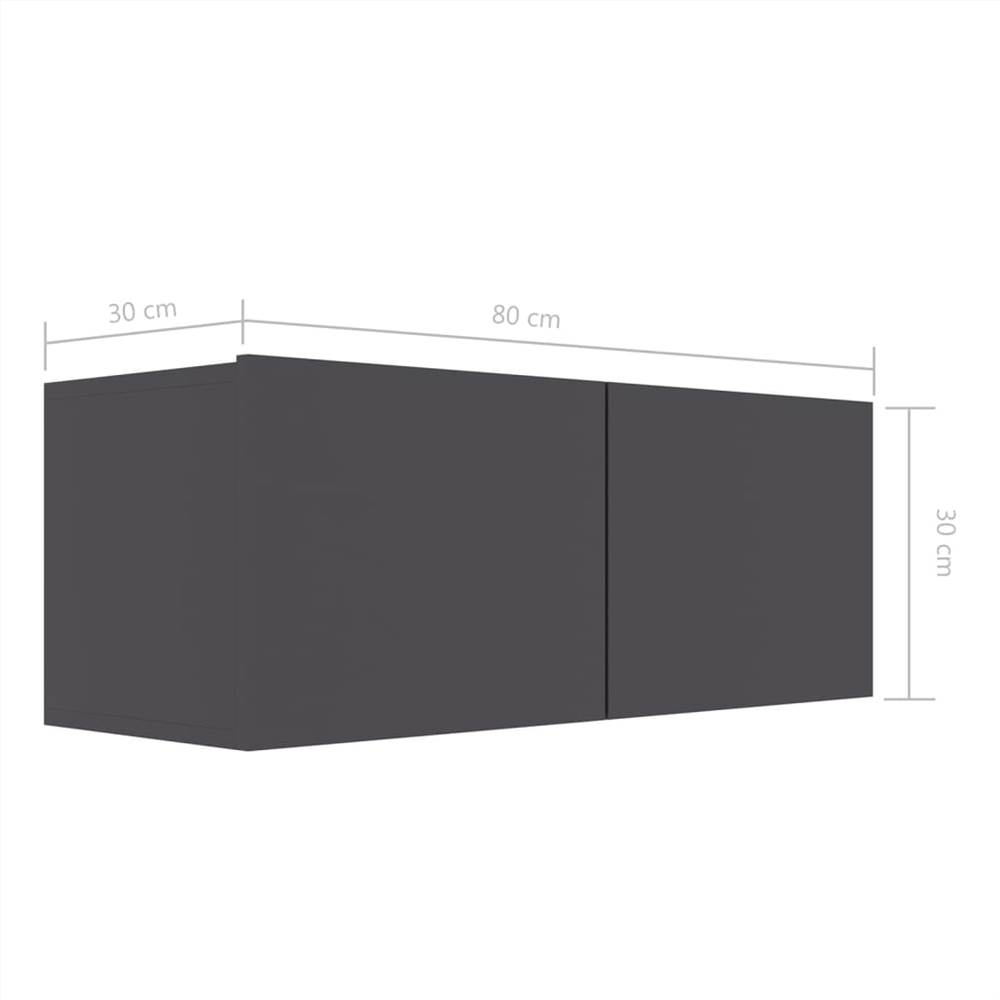 4 Piece TV Cabinet Set Grey Chipboard