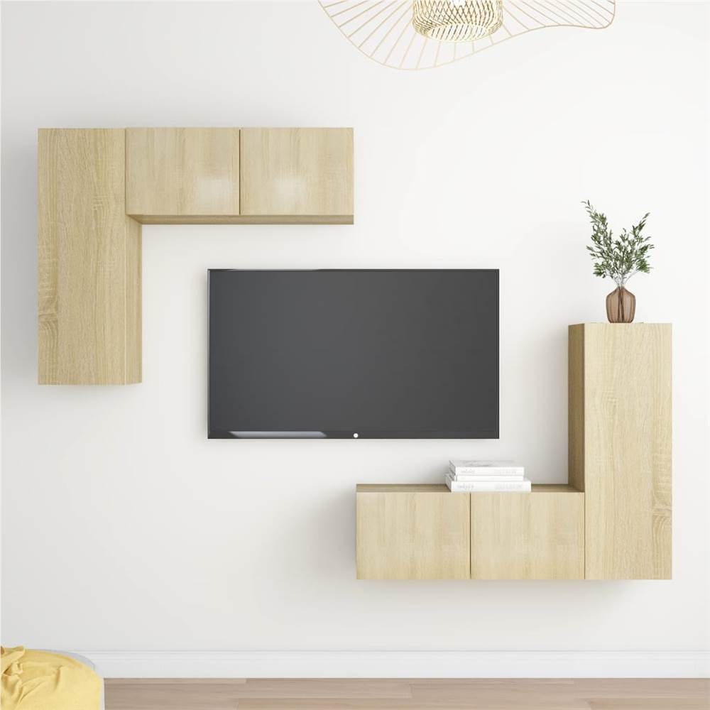 

4 Piece TV Cabinet Set Sonoma Oak Chipboard