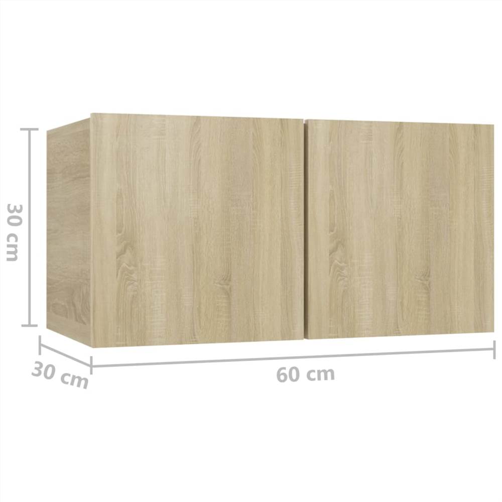 4 Piece TV Cabinet Set Sonoma Oak Chipboard