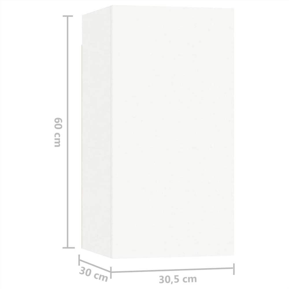 4 Piece TV Cabinet Set White Chipboard