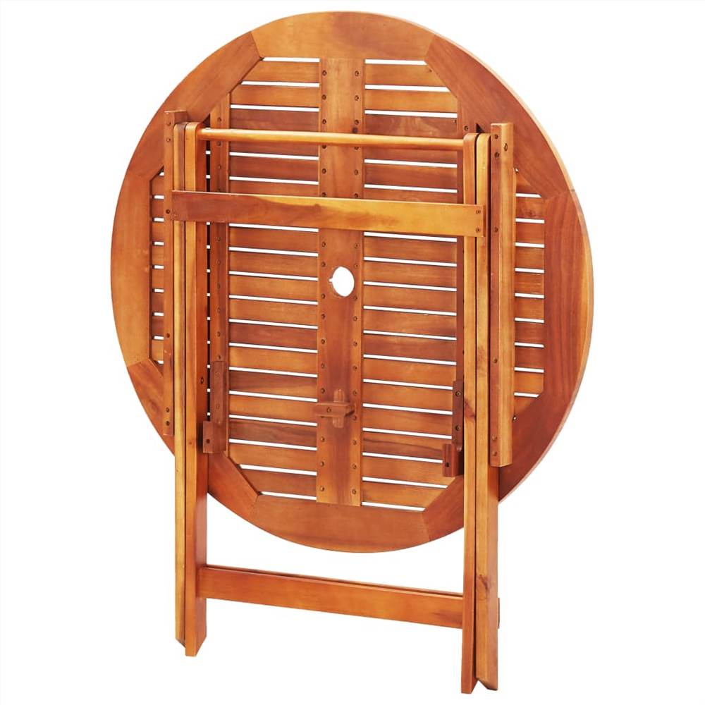 5 Piece Folding Outdoor Dining Set Solid Eucalyptus Wood