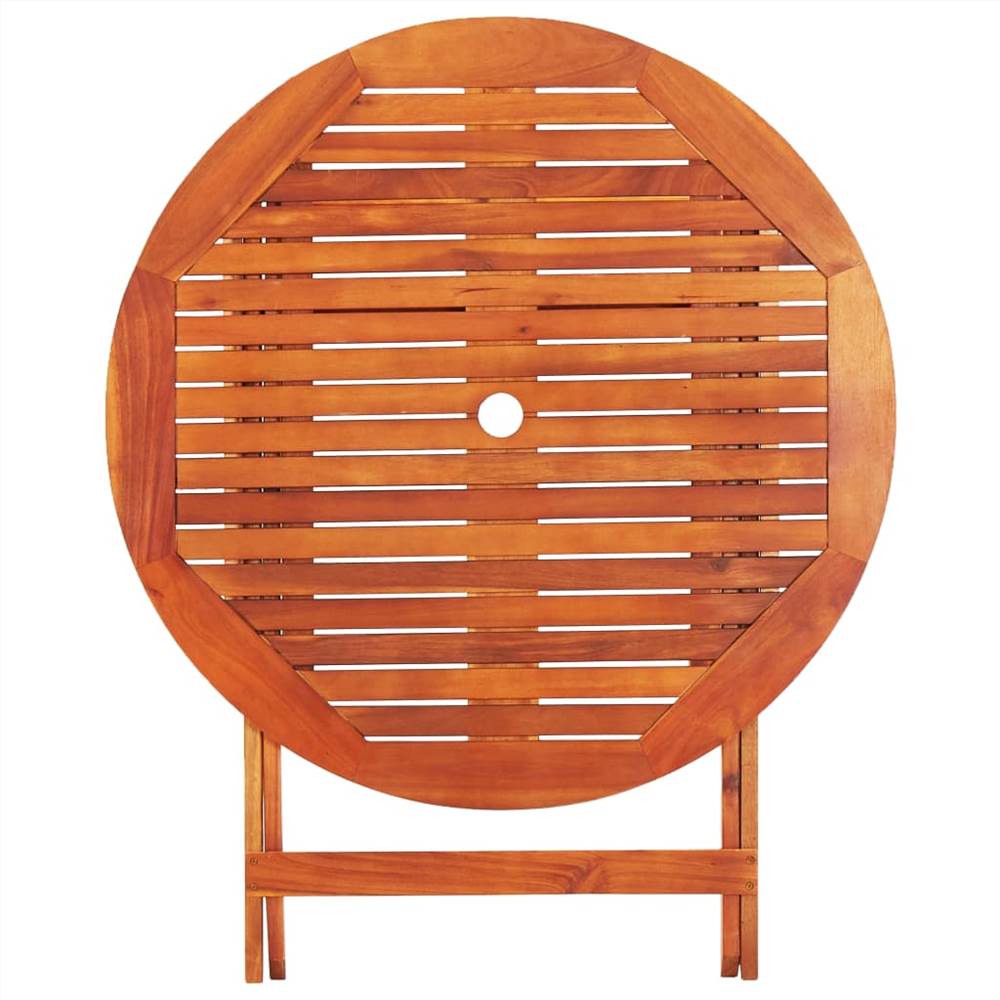 5 Piece Folding Outdoor Dining Set Solid Eucalyptus Wood