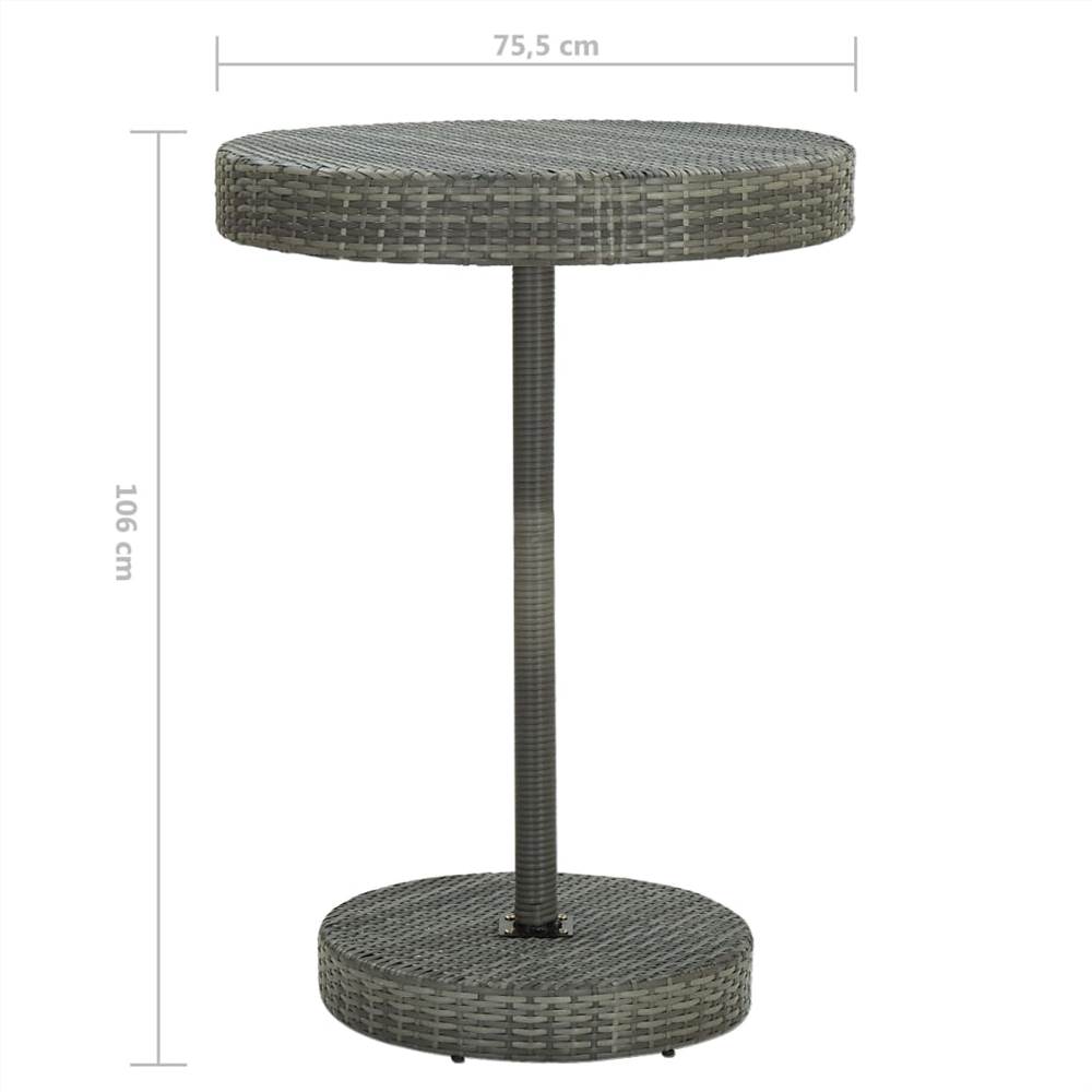 5 Piece Garden Bar Poly Rattan Grey