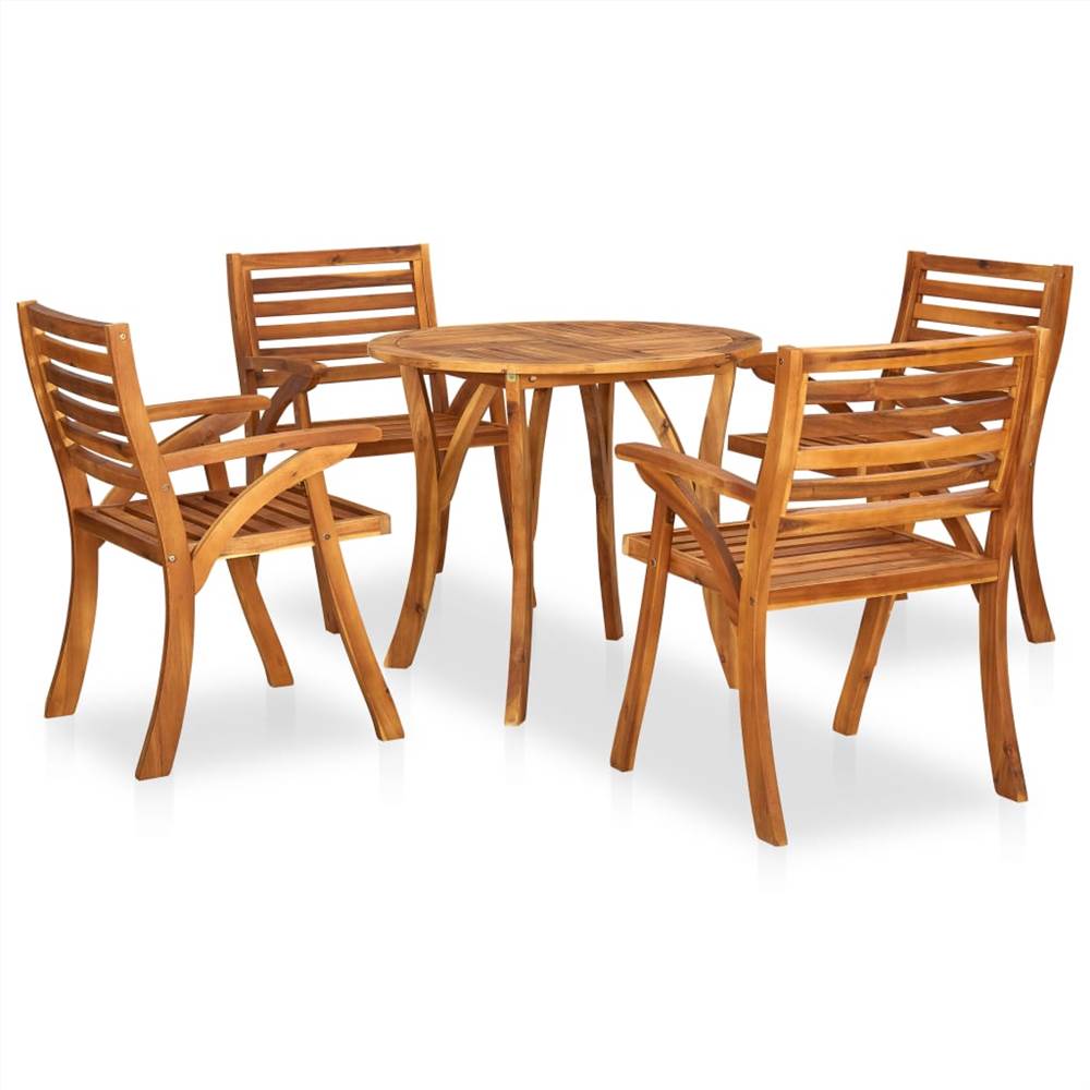 

5 Piece Garden Dining Set Solid Acacia Wood