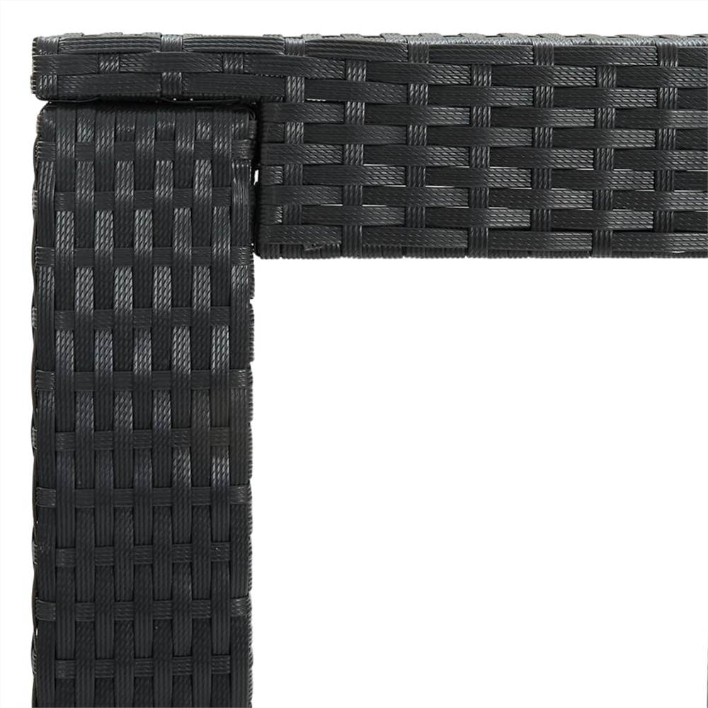 5 Piece Outdoor Bar Set with Armrest Poly Rattan Black