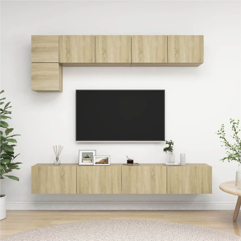 

5 Piece TV Cabinet Set Sonoma Oak Chipboard