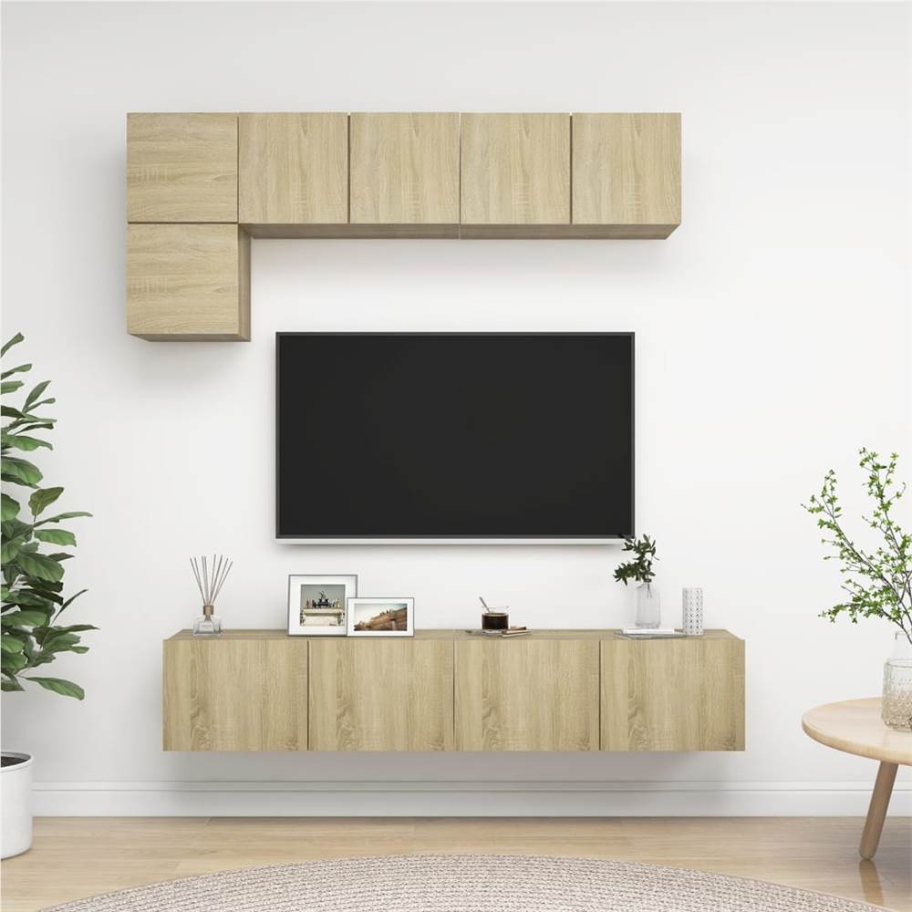 

5 Piece TV Cabinet Set Sonoma Oak Chipboard