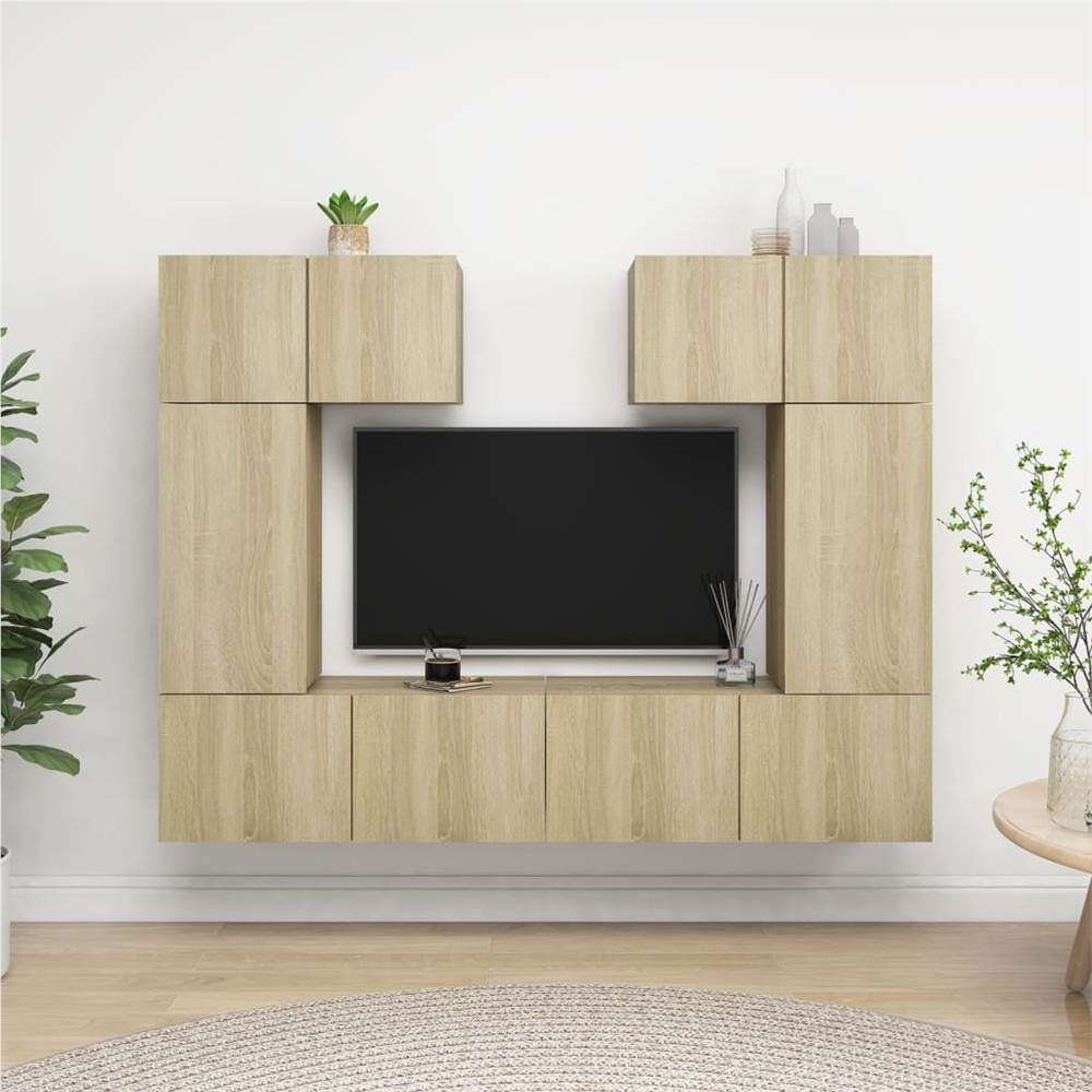 

6 Piece TV Cabinet Set Sonoma Oak Chipboard