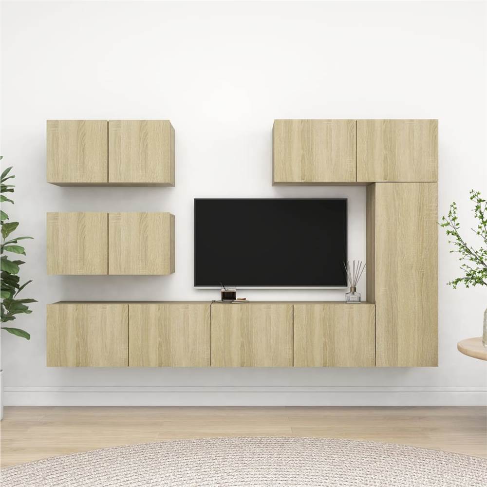 

6 Piece TV Cabinet Set Sonoma Oak Chipboard