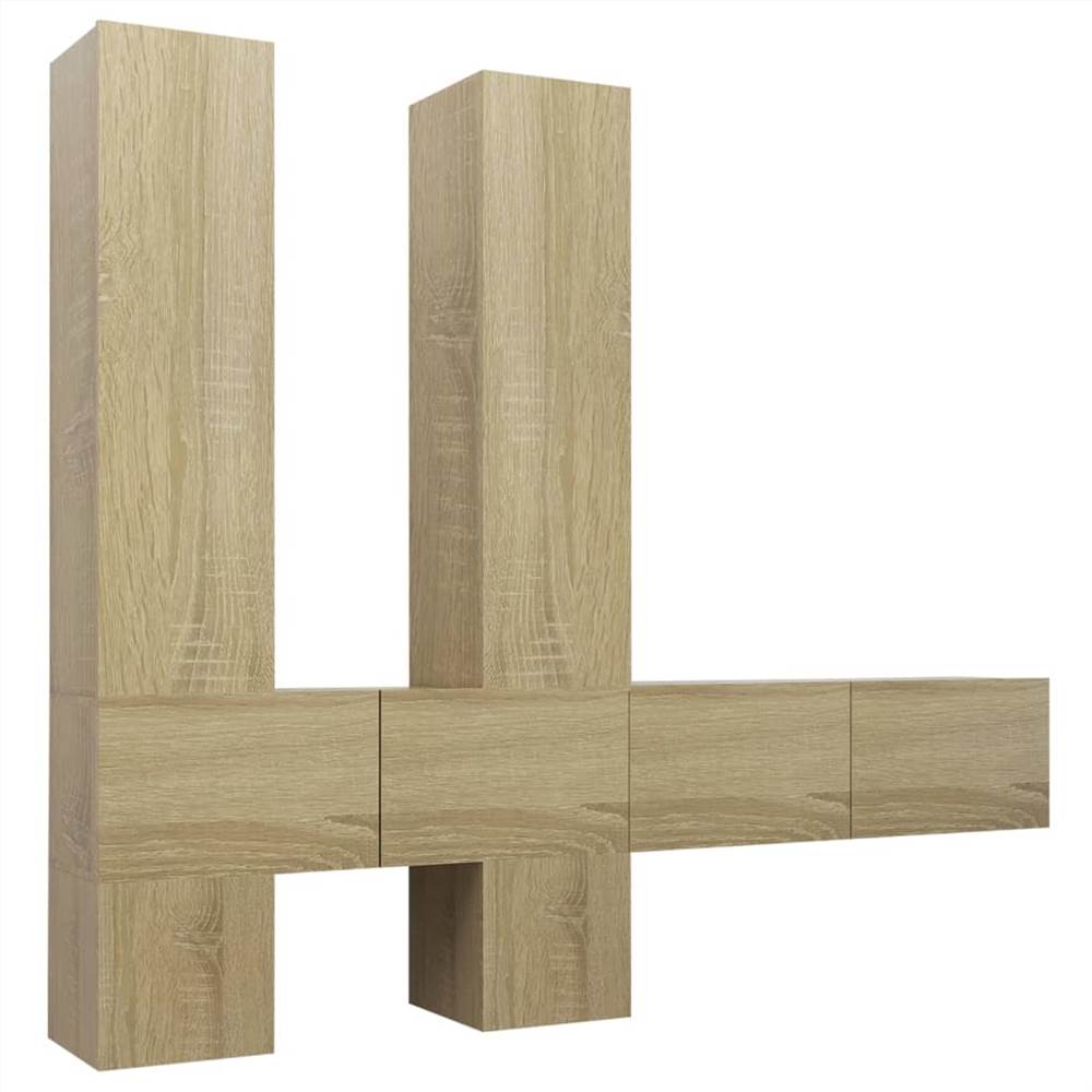 6 Piece TV Cabinet Set Sonoma Oak Chipboard