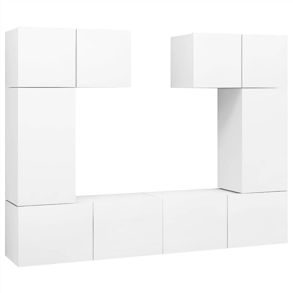 6 Piece TV Cabinet Set White Chipboard 13 6 Piece TV Cabinet Set White Chipboard