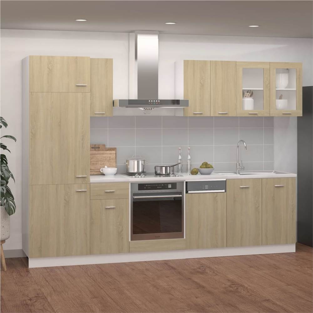 

8 Piece Kitchen Cabinet Set Sonoma Oak Chipboard