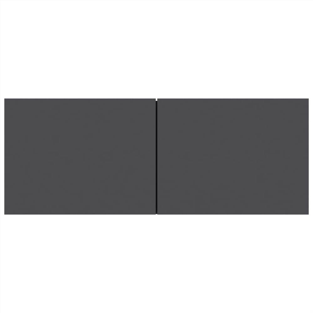 8 Piece TV Set Grey Chipboard