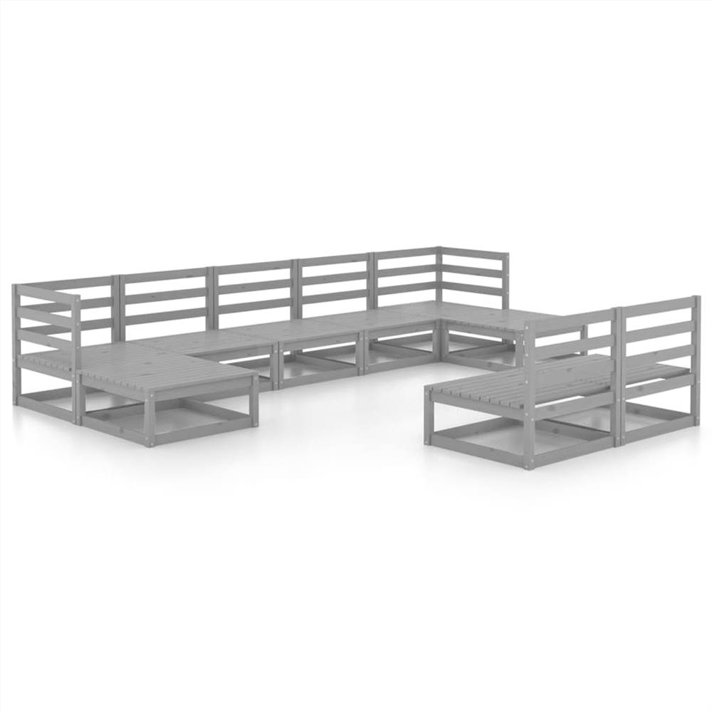 

9 Piece Garden Lounge Set Solid Pinewood