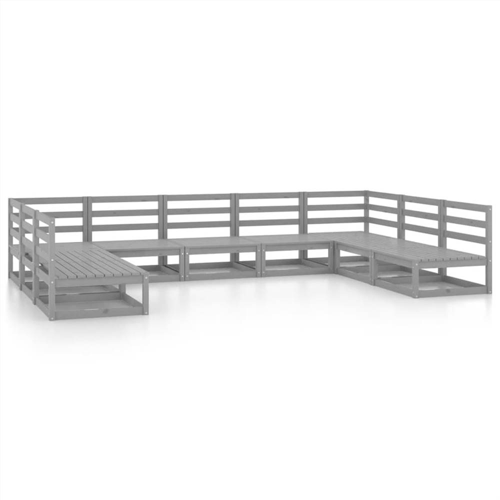 

9 Piece Garden Lounge Set Solid Pinewood