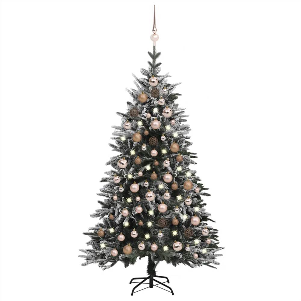 

Artificial Christmas Tree LED&Ball Set&Flocked Snow 150cm PVC&PE