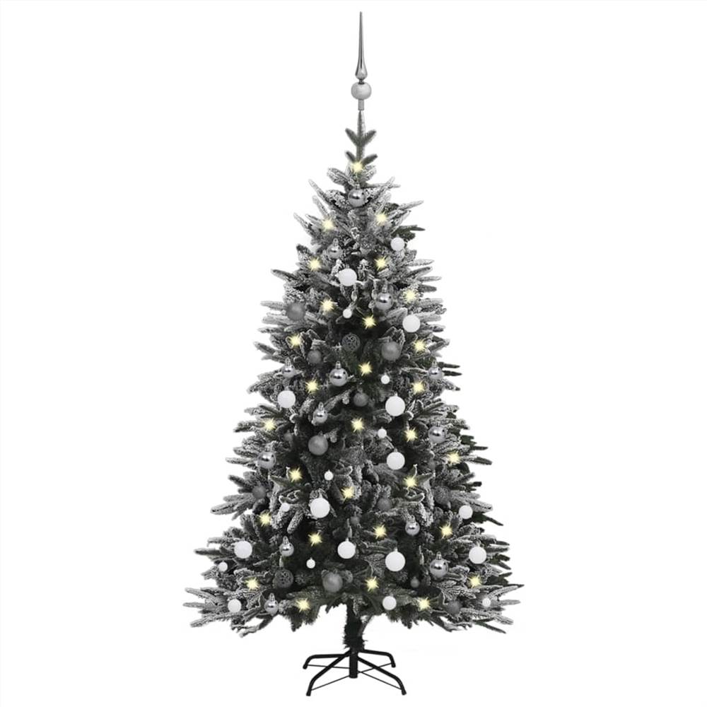 

Artificial Christmas Tree LED&Ball Set&Flocked Snow 150cm PVC&PE