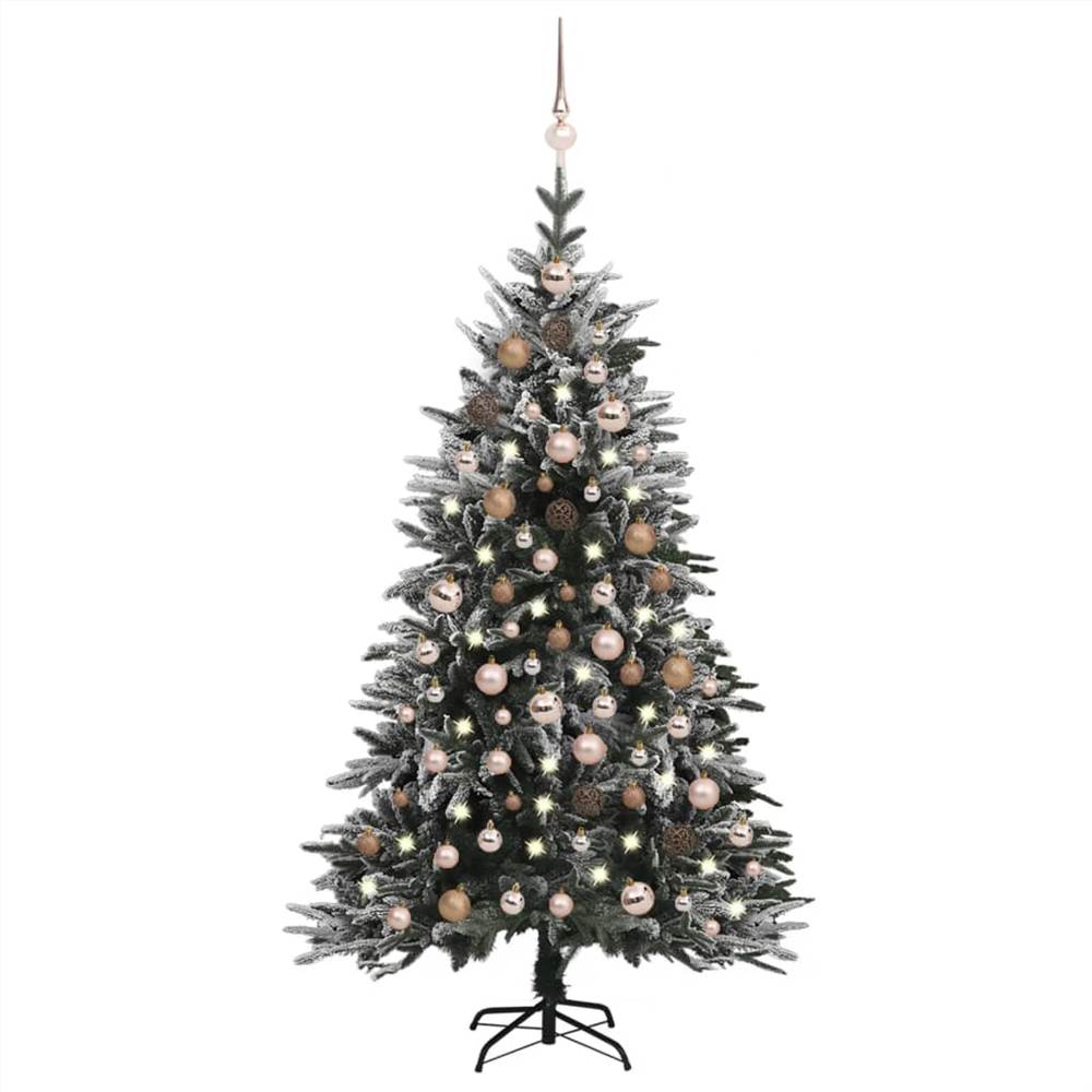 

Artificial Christmas Tree LED&Ball Set&Flocked Snow 180cm PVC&PE